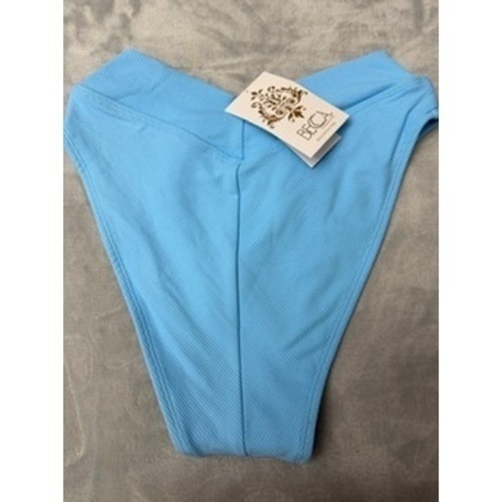 NWT BECCA by Becca Virtue Modern Edge ribbed highwaist bikini bottom L $42 - Picture 3 of 5